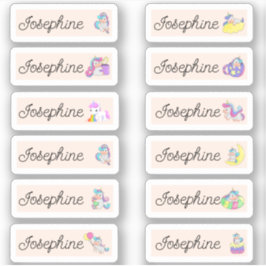 De volta às Etiquetas de nome do Unicórnio da Esco