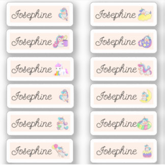 De volta às Etiquetas de nome do Unicórnio da Esco