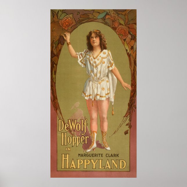 De Wolf Hopper em Happyland Theater Poster (Frente)