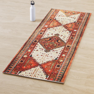 De Yoga Design oriental do tapete na laranja e no creme