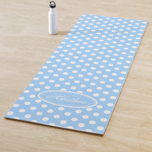 De Yoga tapete bolinhas branco azul claro