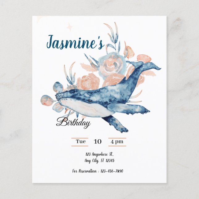 Debaixo do mar Praia Azul Baleia ChuvadeBebê  (Frente)