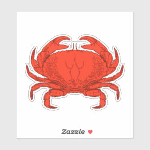 Decalque vermelho do vinil do caranguejo
