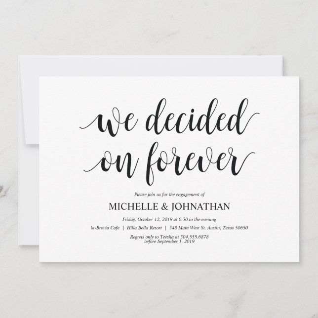 Decidimos para sempre, convites à Festa de noivado (Frente)