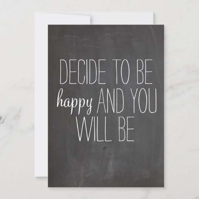 Decidir ser impressão de citação feliz (Frente)