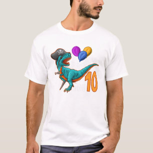 Décimo aniversário Camisa Pirata Dinossauro Aniver