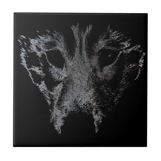 Decinto De Cachorro De Azulejo De Wolf Cerâmico (Frente)