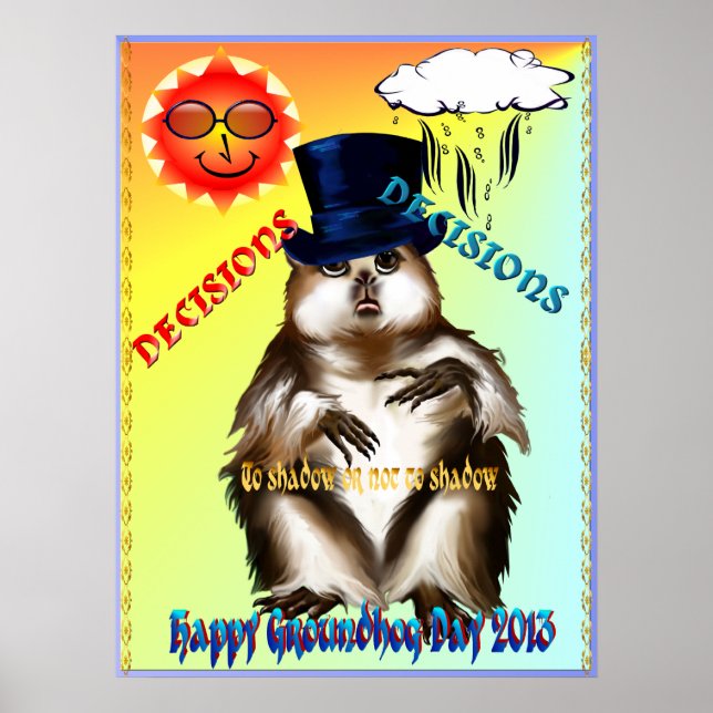 Decisões - Poster do Dia da Marmota (Frente)