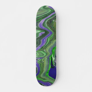 Deck de Skate Acrílico Zig Zag Abstrato Verde