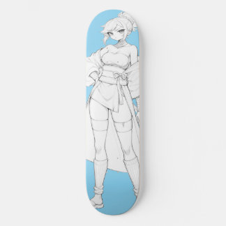 Deck de Skate Anime Garota Estilo de Luta