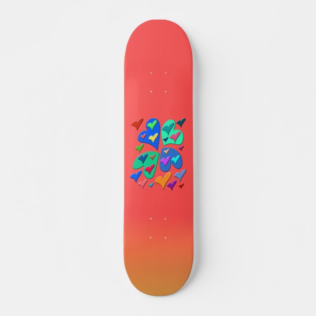 Deck de skate Colorful Hearts (Frente)