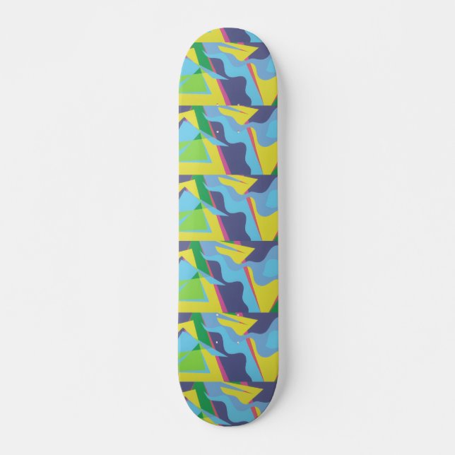 Deck de Skate Colorido da Estrada da Informação (Frente)