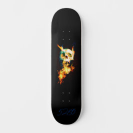 Deck de Skate com Caveira em Chamas