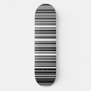 Deck de Skate com Código de Barras Preto