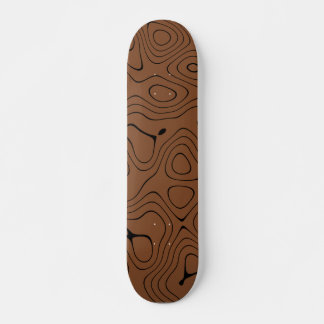 Deck de Skate com Padrão de Mapa Topográfico