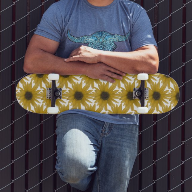 Deck de Skate de Girassol Foto Realista (Ao ar livre 3)