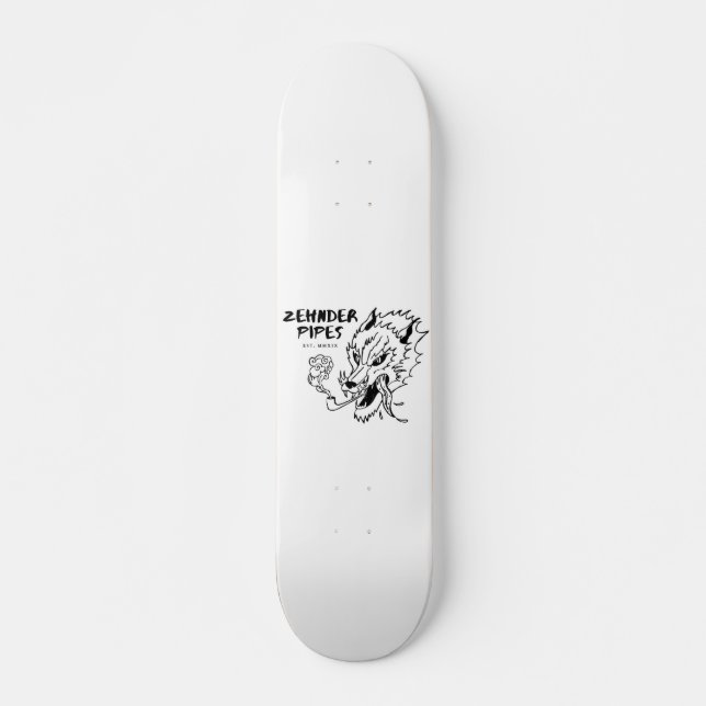 Deck de Skate de Lobo Fumante (Frente)