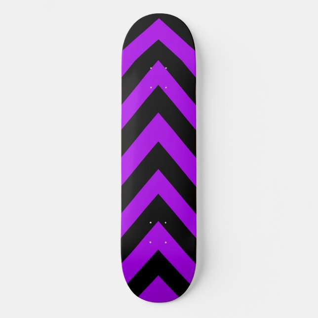 Deck de skate em zigue-zague roxo e preto (Frente)