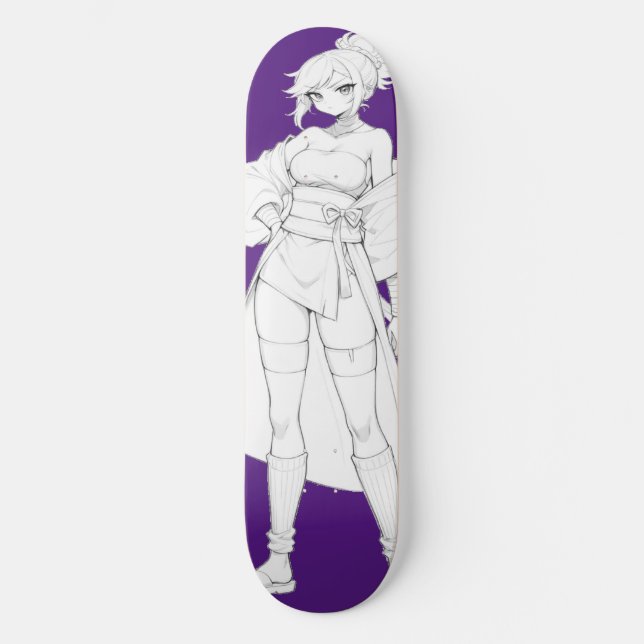 Deck de Skate Girl Anime Estilo de Luta (Frente)