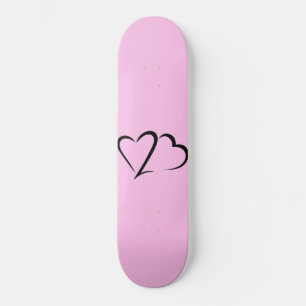 Deck de skate Heart 23™ Brand rosa claro e preto