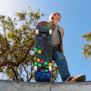 Deck de Skate Mosaico Bola de Disco Retro