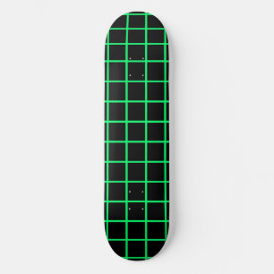 Deck de Skate Neon Verde e Preto em Grid