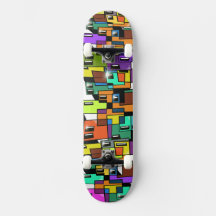 Deck de Skate Paisagem Urbana Colorida
