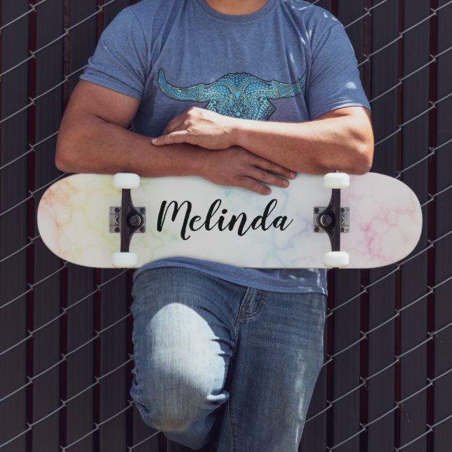 Deck de Skate Personalizado com Nome Arco-íris Már (Ao ar livre 3)