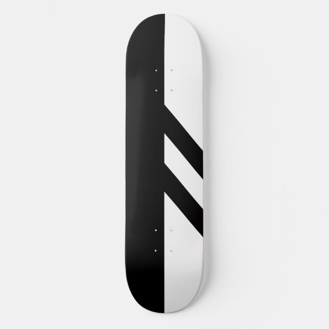 Deck de skate preto e branco segmentado (Frente)