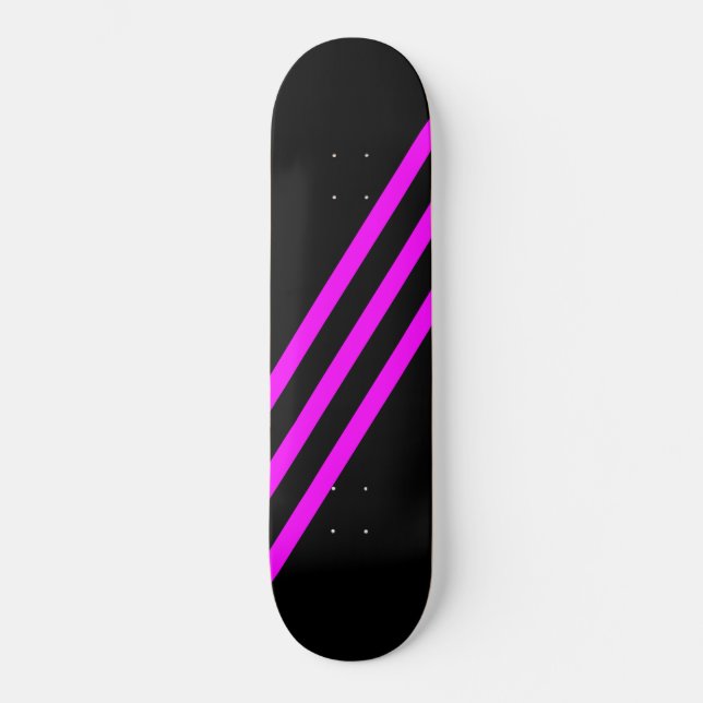 Deck de Skate PURPLE THREE STRIPES Preto (Frente)