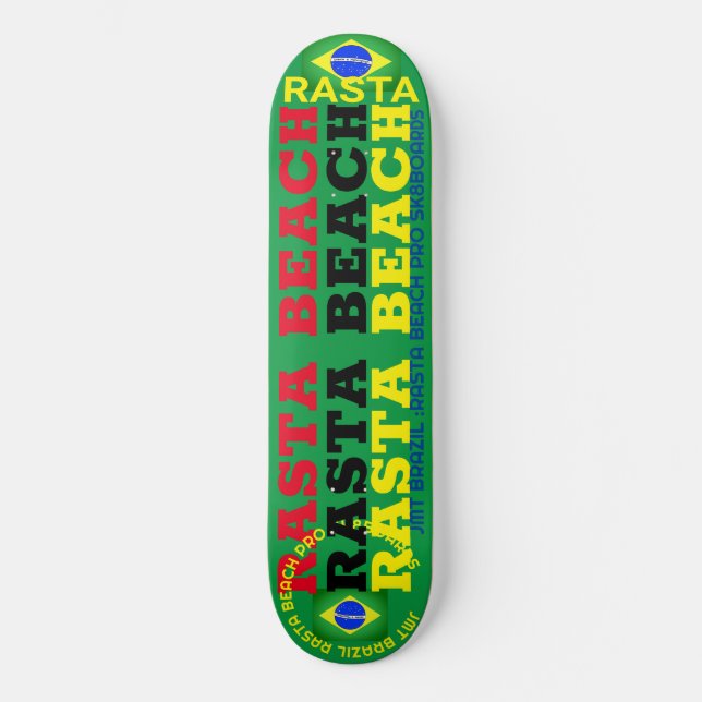 DECK DE SKATE RASTA BEACH JMT BRAZIL 8 1/4" (Frente)