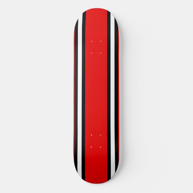 Deck de Skate Red Black & White Pinstripes (Frente)