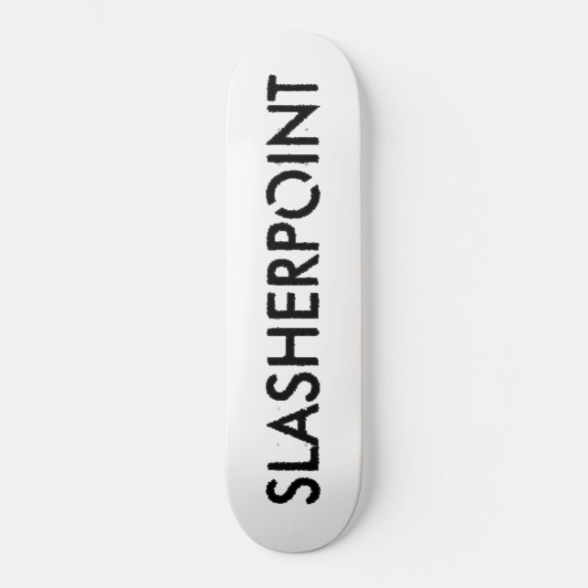 Deck de Skate SLASHERPOINT™ Marca Preto e Branco (Frente)