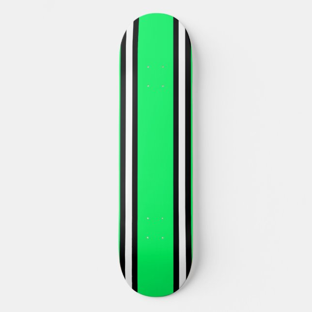 Deck de Skate Verde Menta com Listras Pretas e Bra (Frente)
