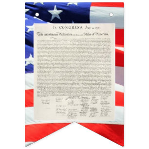 Declaração da bandeira americana do texto da