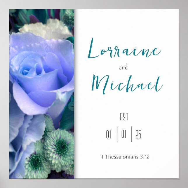 Declaração de Amor, Teal Rosa Poster (Frente)