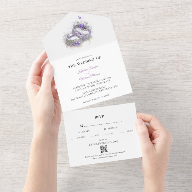 Declaração de Casamento Lilac Moderno (Tearaway)