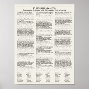 Declaração de independência. poster da sala de