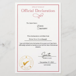 Declaração de Lista de Nice de papais noeis Editáv