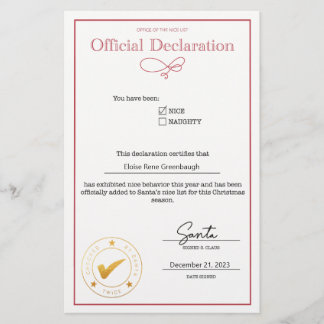 Declaração de Lista de Nice de papais noeis Editáv