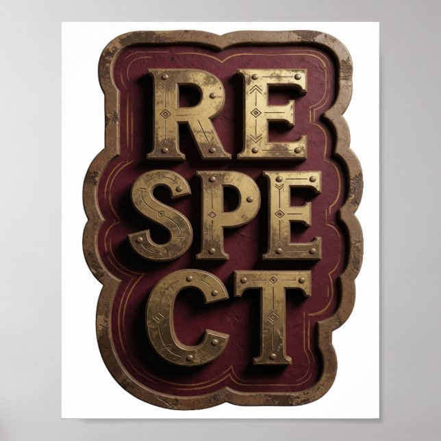 Declaração Gold RESPEITO Impressão (Frente)