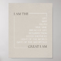 Declarações de Jesus "I Am" - Poster de Arte de Pa
