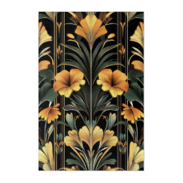 Deco de Arte Bloqueada Dourada da Meia-Noite