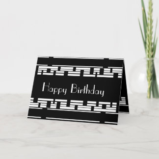 Deco de Cartão Preto Branco Aniversário Masculino