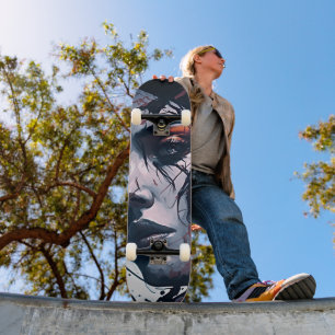 Deco de Skate com Gráfico de Retrato de Arte Urban