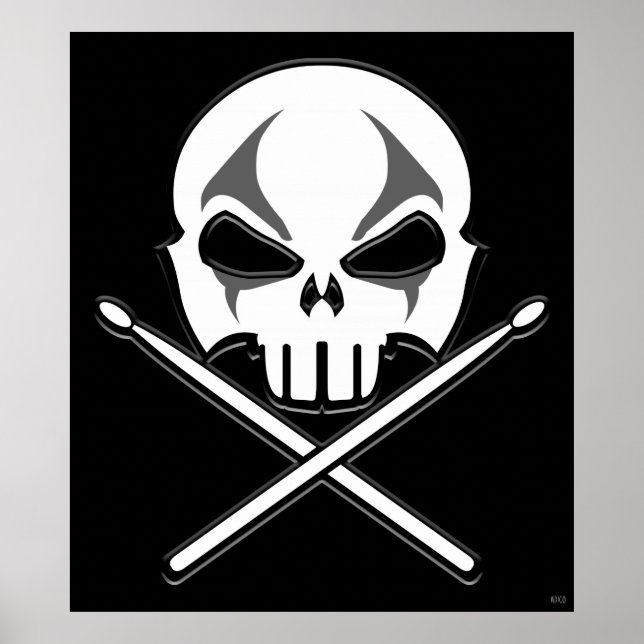 Deco do Poster do Drummer de Metal Pesado do Rock  (Frente)