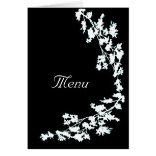 Deco floral branco que Wedding o cartão do menu
