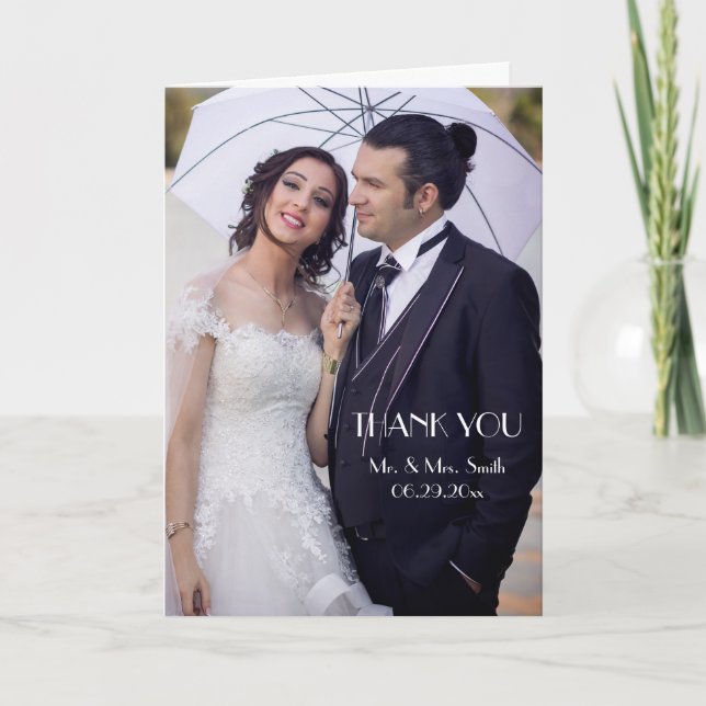 Deco Mínimo Foto Agradecimento Casamento (Frente)