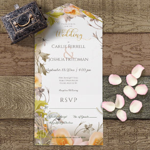 Deco Modern Peach Floral Branco Não Jantar