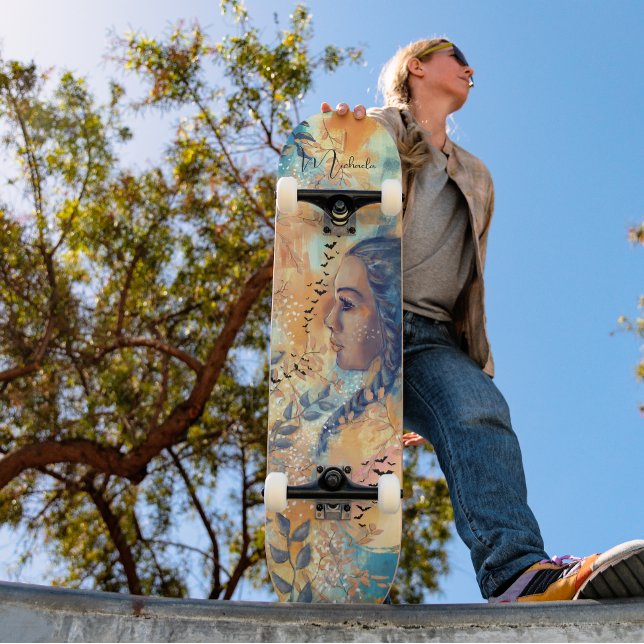 Decodificação do skate de Folhas do Autumn Persona (Custom Ethereal Autumn Leaves Skateboard Deck )